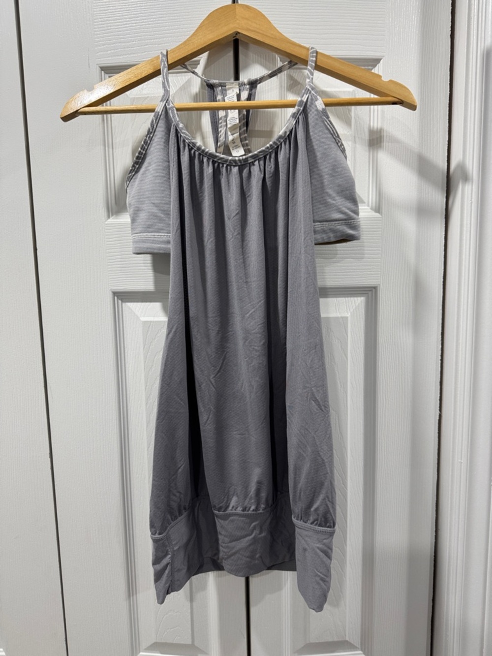 Lululemon built in bra, grey and white striped tank